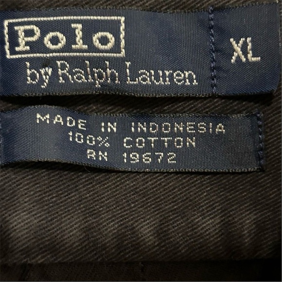 Polo Ralph Lauren Men's Navy Blue Long Sleeve Collared Shirt XL Vintage - Picture 5 of 9